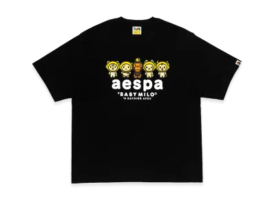 A BATHING APE x aespa Baby Milo Lemonade Relaxed Fit Tee "Black"