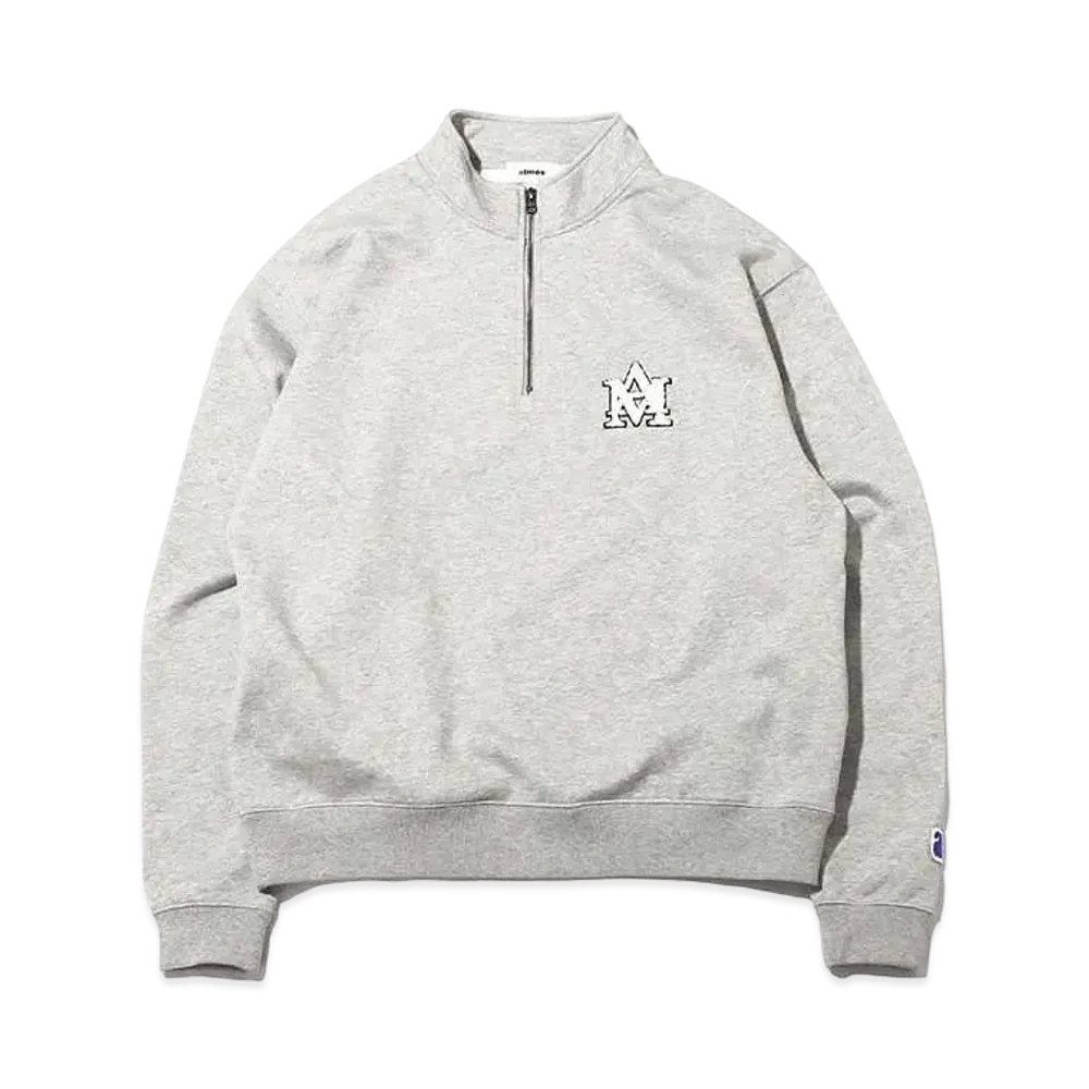 atmos AM Logo Half Zip Sweat "Grey"