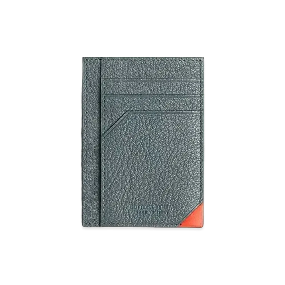Bottega Veneta The Edit Goatskin Calfskin Mini Wallet "Slate/Orange"