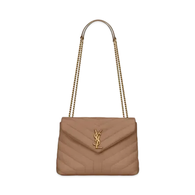 Saint Laurent Loulou Small In Matelasse Y Leather "Taupe"