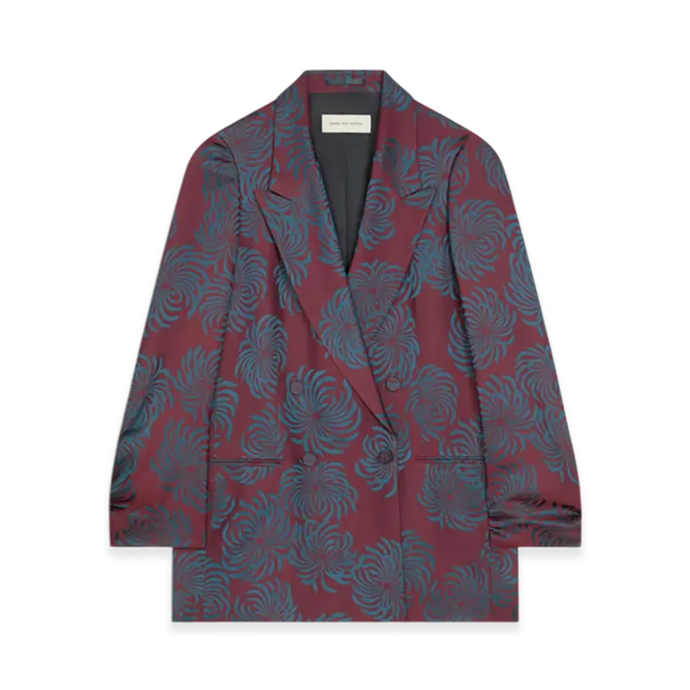 DRIES VAN NOTEN Women's Jacquard Blazer "Burgundy"