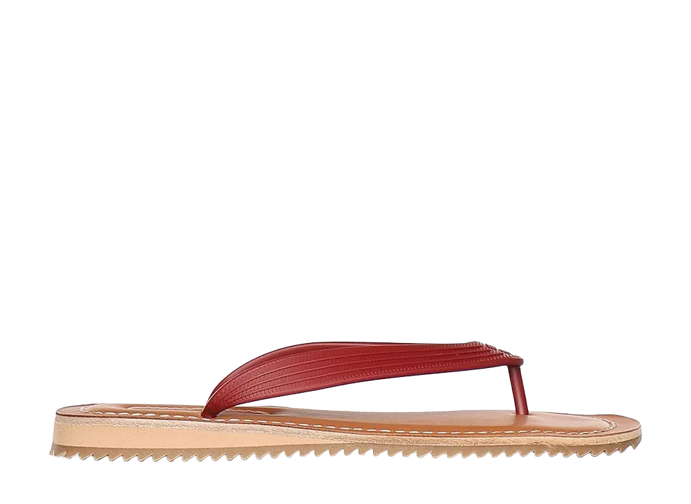 MIU MIU Women's Rubber Thong Slippers "Red"