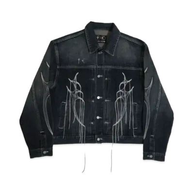THUG CLUB Tribal Tree Denim Jacket "Blue"