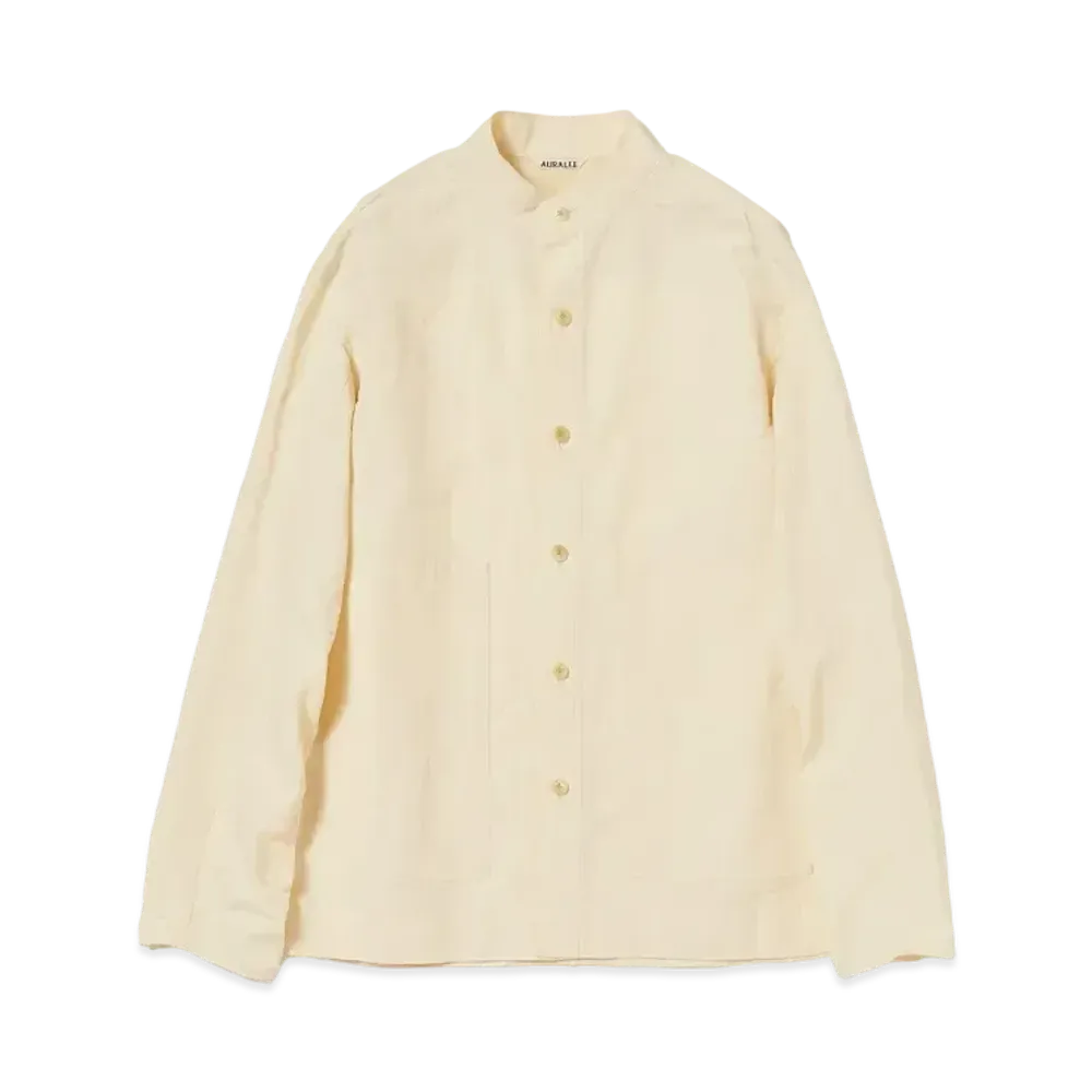 AURALEE High Density Finx Linen Weather Shirt Blouson "Ecru"