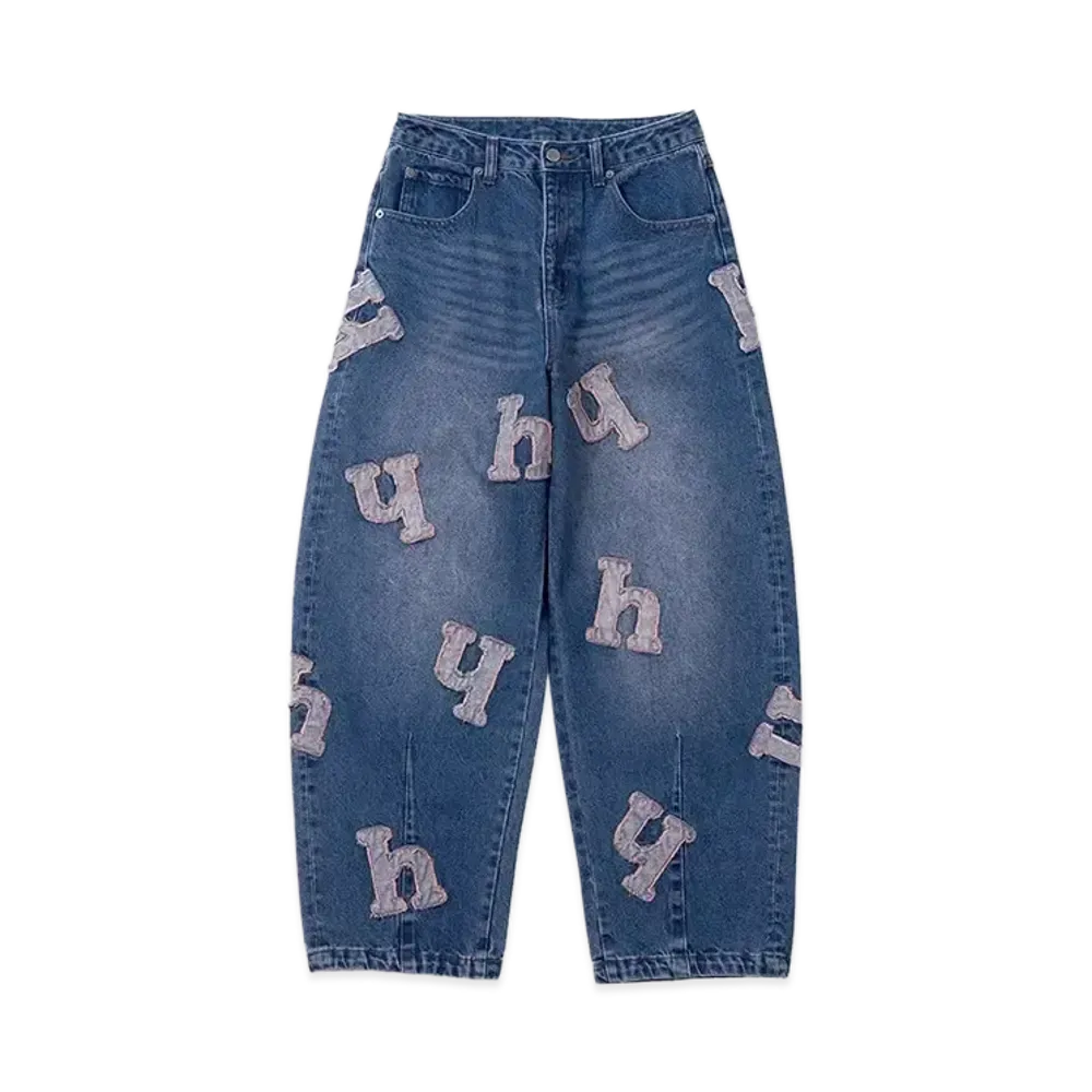 HTH H flower logo denim "BLUE"