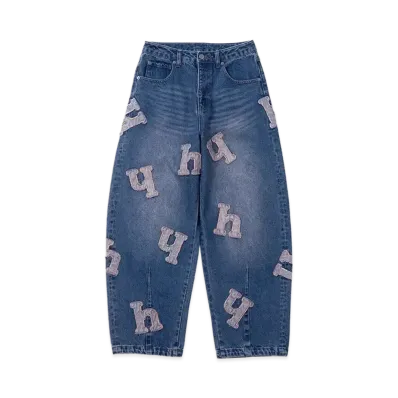 HTH H flower logo denim "BLUE"