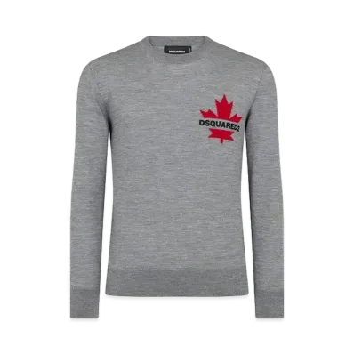 Dsquared2 Intarsia Knit Crewneck Pullover "Gray"