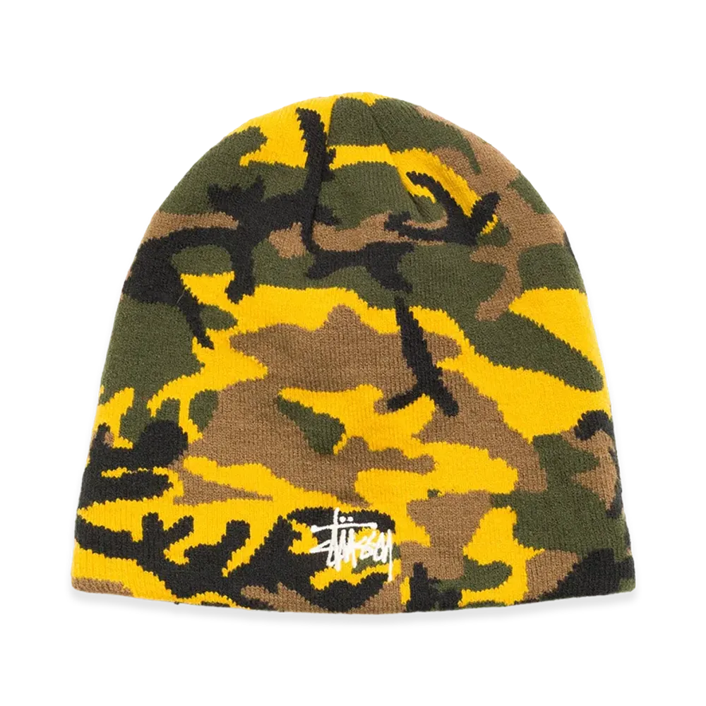 Stussy Basic Camo Knit Skullcap "Yellow Camo"