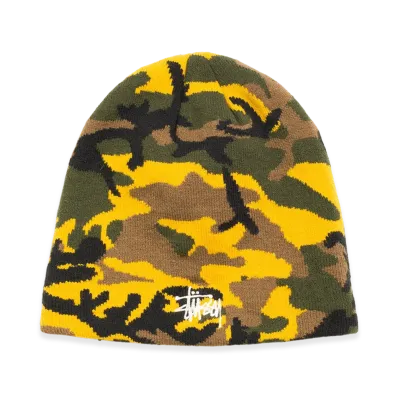 Stussy Basic Camo Knit Skullcap "Yellow Camo"