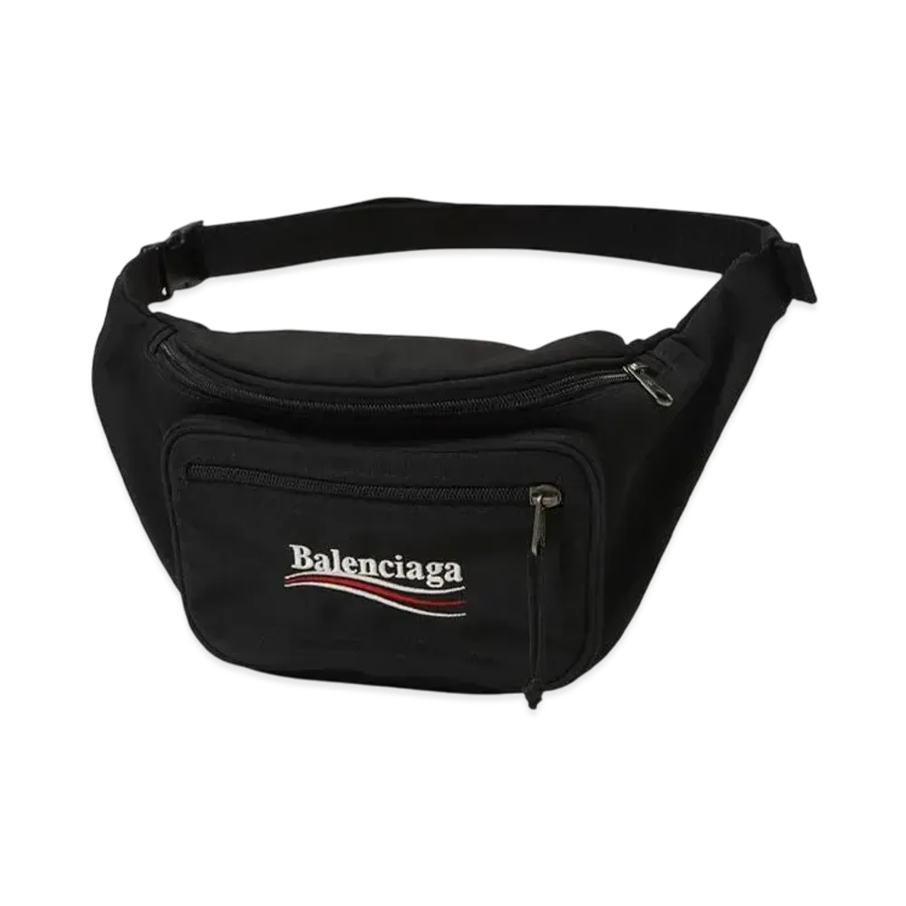 BALENCIAGA logo waist pouch "BLACK"