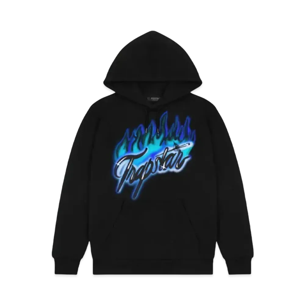 TRAPSTAR Flame Print Hoodie "Black/Purple"