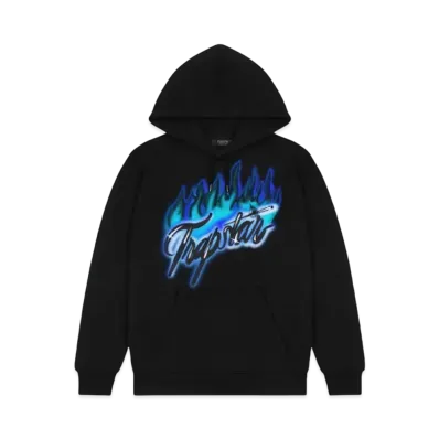 TRAPSTAR Flame Print Hoodie "Black/Purple"