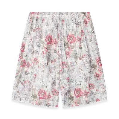 Diesel P-Leys Acetate Shorts With Floral Print "Blue Pink"