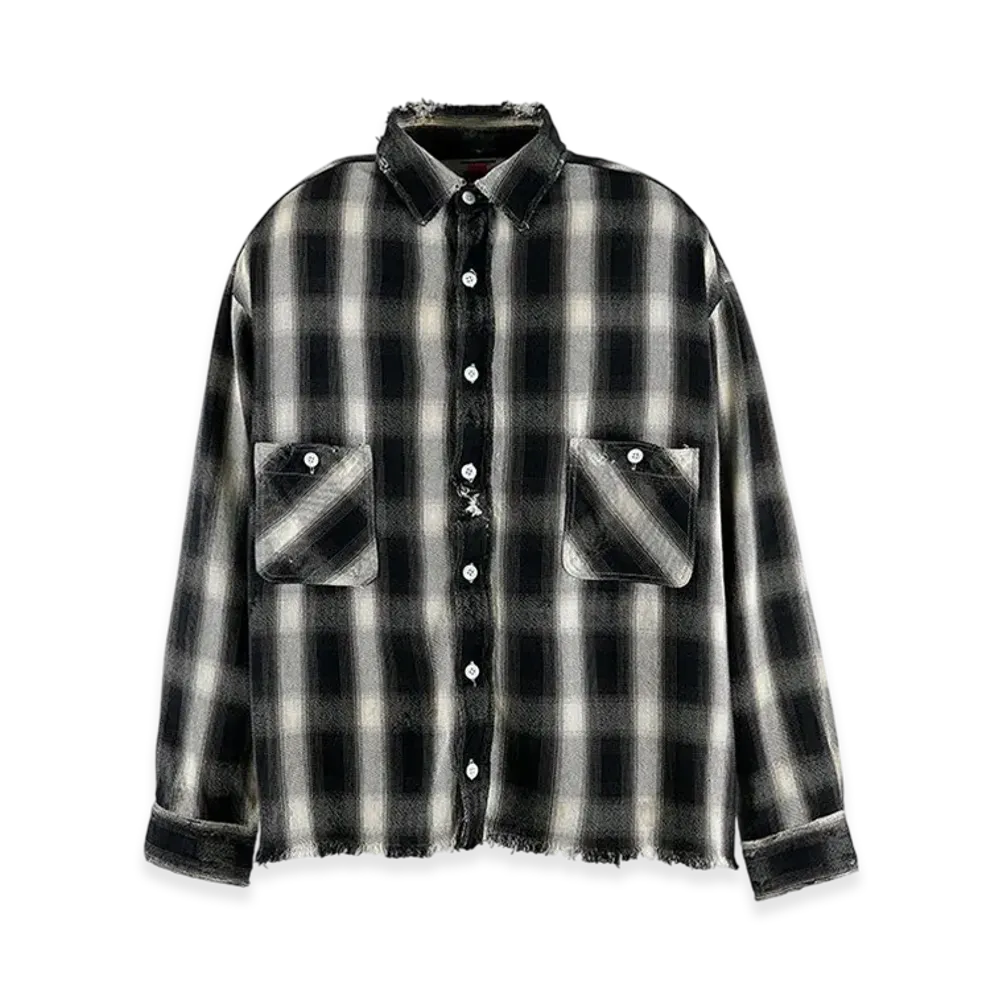 Saint Mxxxxxx Flannel Shirt Check "Black/White"
