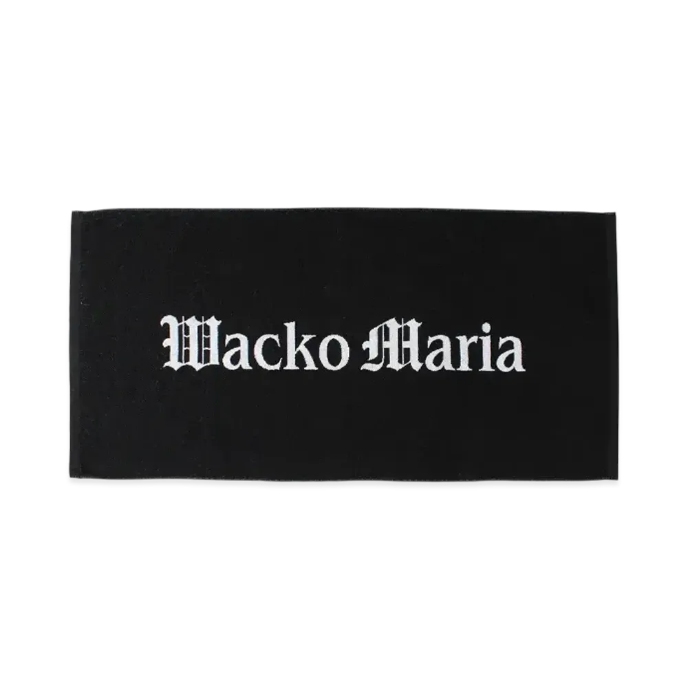 WACKO MARIA Logo Jacquard Towel (Beach) "Black"