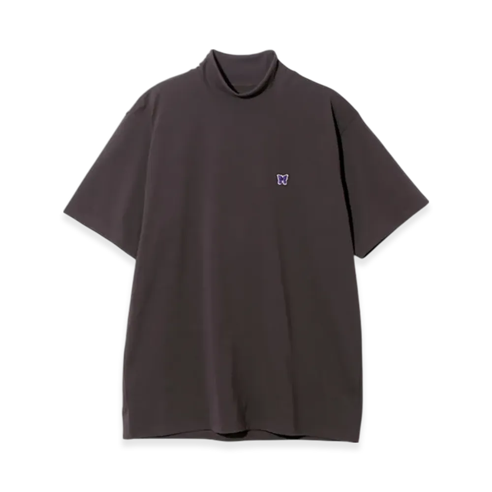 NEEDLES S/S Mock Neck Tee - Poly Jersey "Brown"