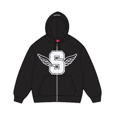 Supreme Wings Zip Up Hooded Sweatshirt "Black"