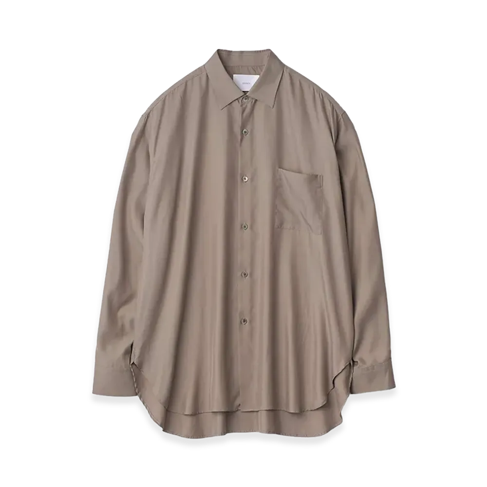 ssstein Cupro Twill Oversized Long Sleeve Shirt "Taupe"