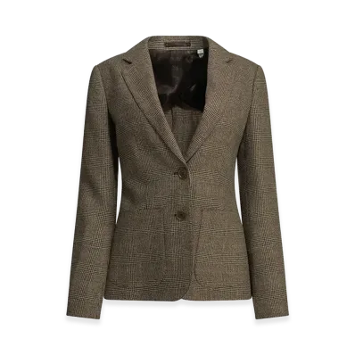 Burberry Women's Wool-And-Linen-Blend Blazer "Brown"