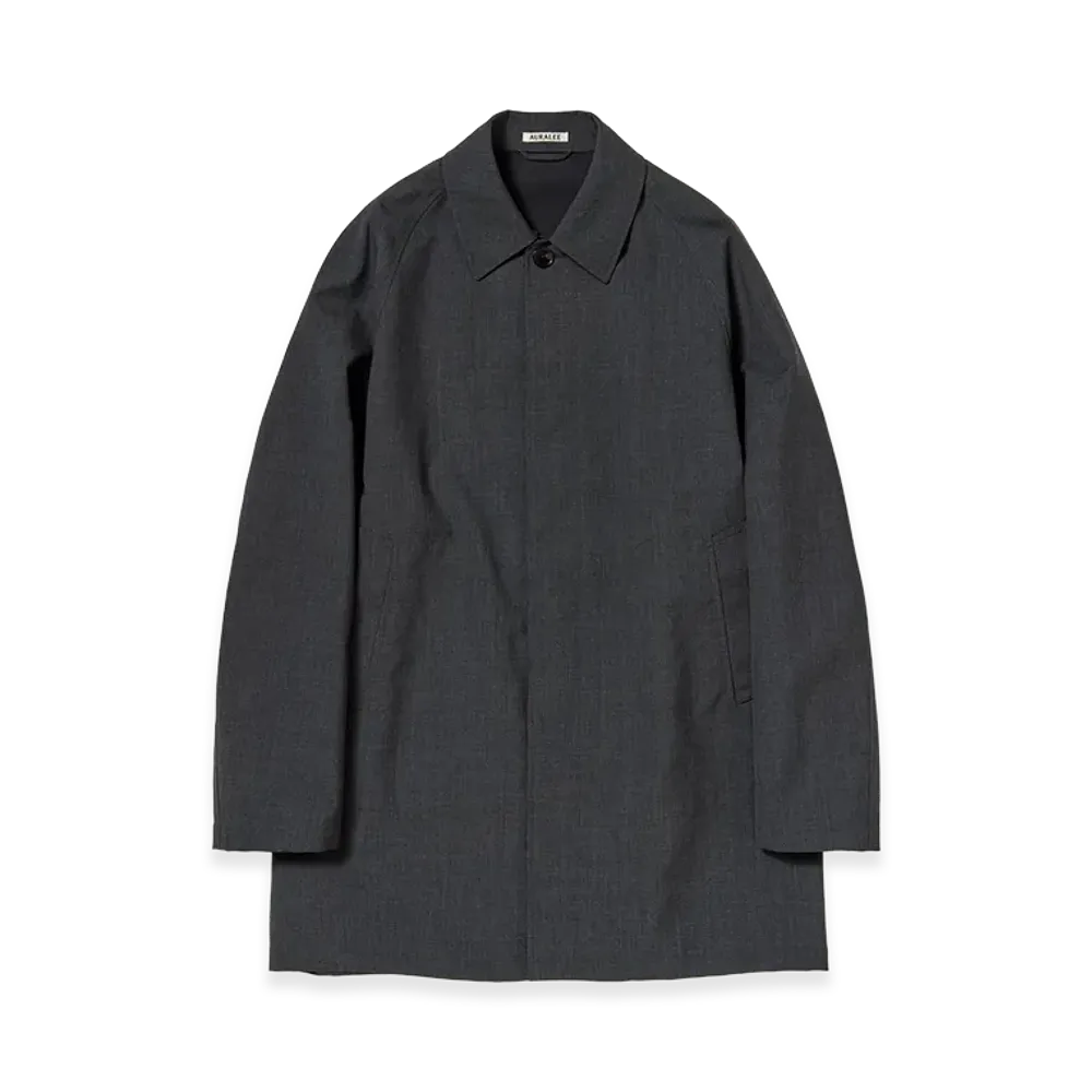 AURALEE Bonded Tropical Wool Short Coat "Top Charcoal"