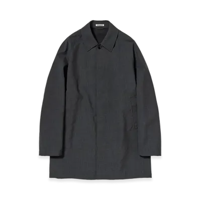 AURALEE Bonded Tropical Wool Short Coat "Top Charcoal"