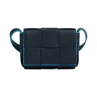 Bottega Veneta Candy Cassette Crossbody Bag "Space Gray/Pool Blue"