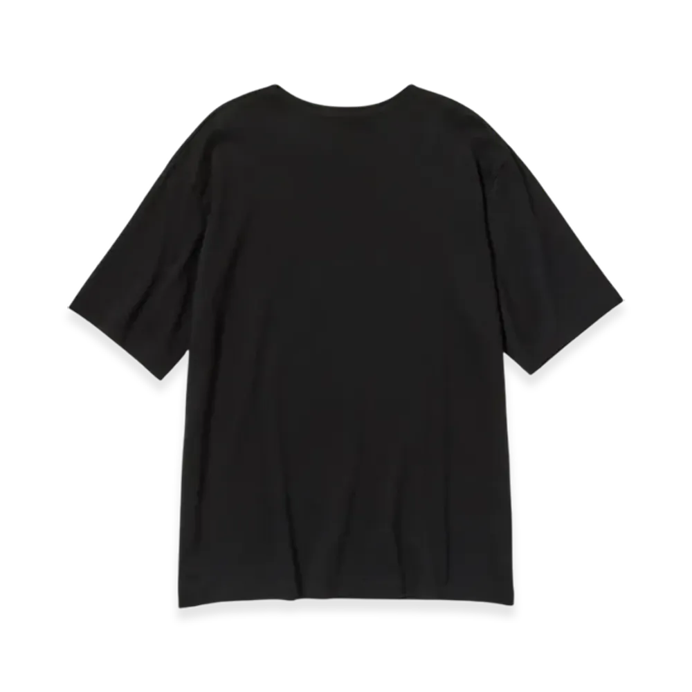 AURALEE Luster Plaiting Narrow Boat Neck T-Shirt "Black"
