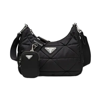 PRADA Re-Nylon Padded Hobo Bag "Black"