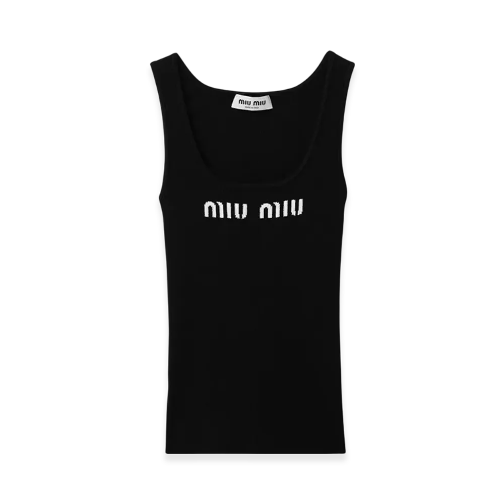 MIU MIU Women's Viscose Tank Top "Black"