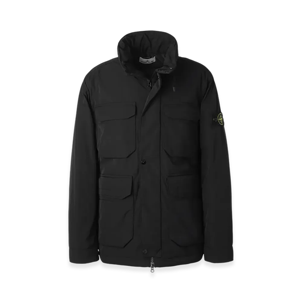 Stone Island Hooded Padded Blouson 43626 Polyester Micro Twill "Black"