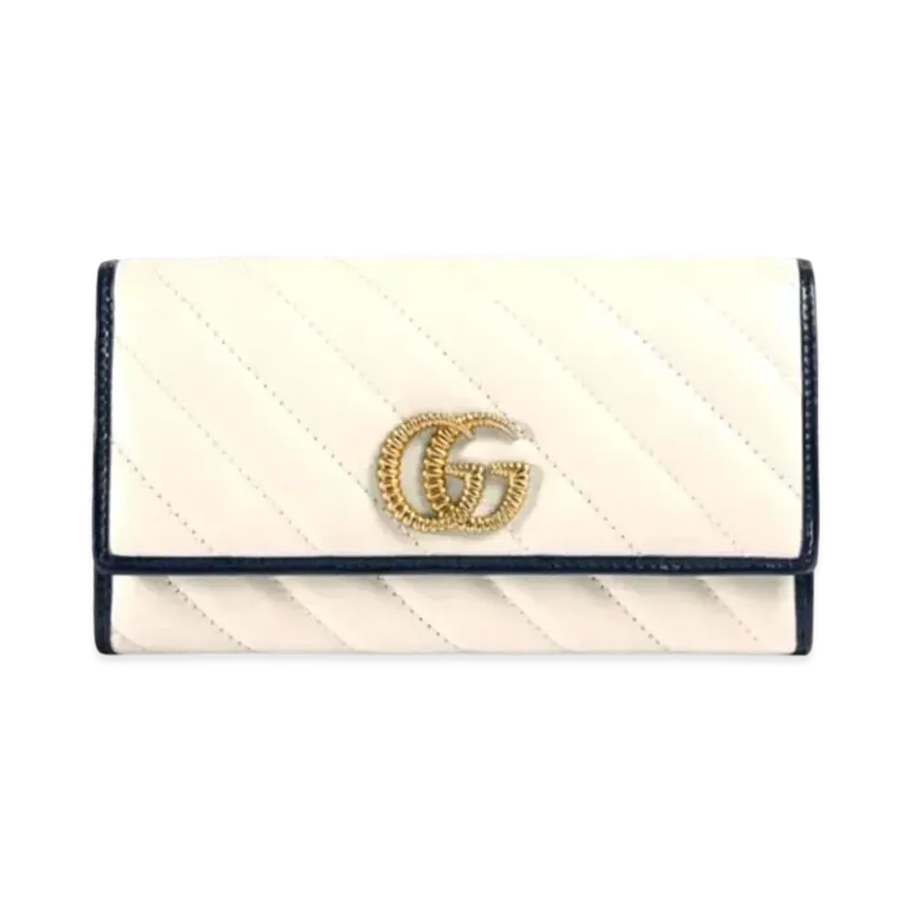 GUCCI GG Marmont Continental Wallet "White"