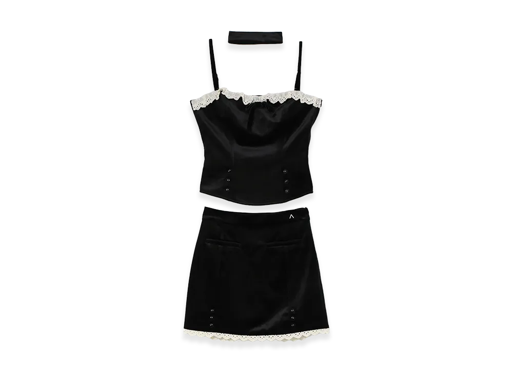 ANDMARY Women's Camila Velours Lace Set Up "Black"