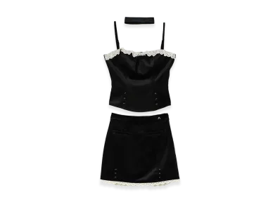 ANDMARY Women's Camila Velours Lace Set Up "Black"