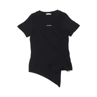 atmos pink Side Shibori Logo Tops "Black"