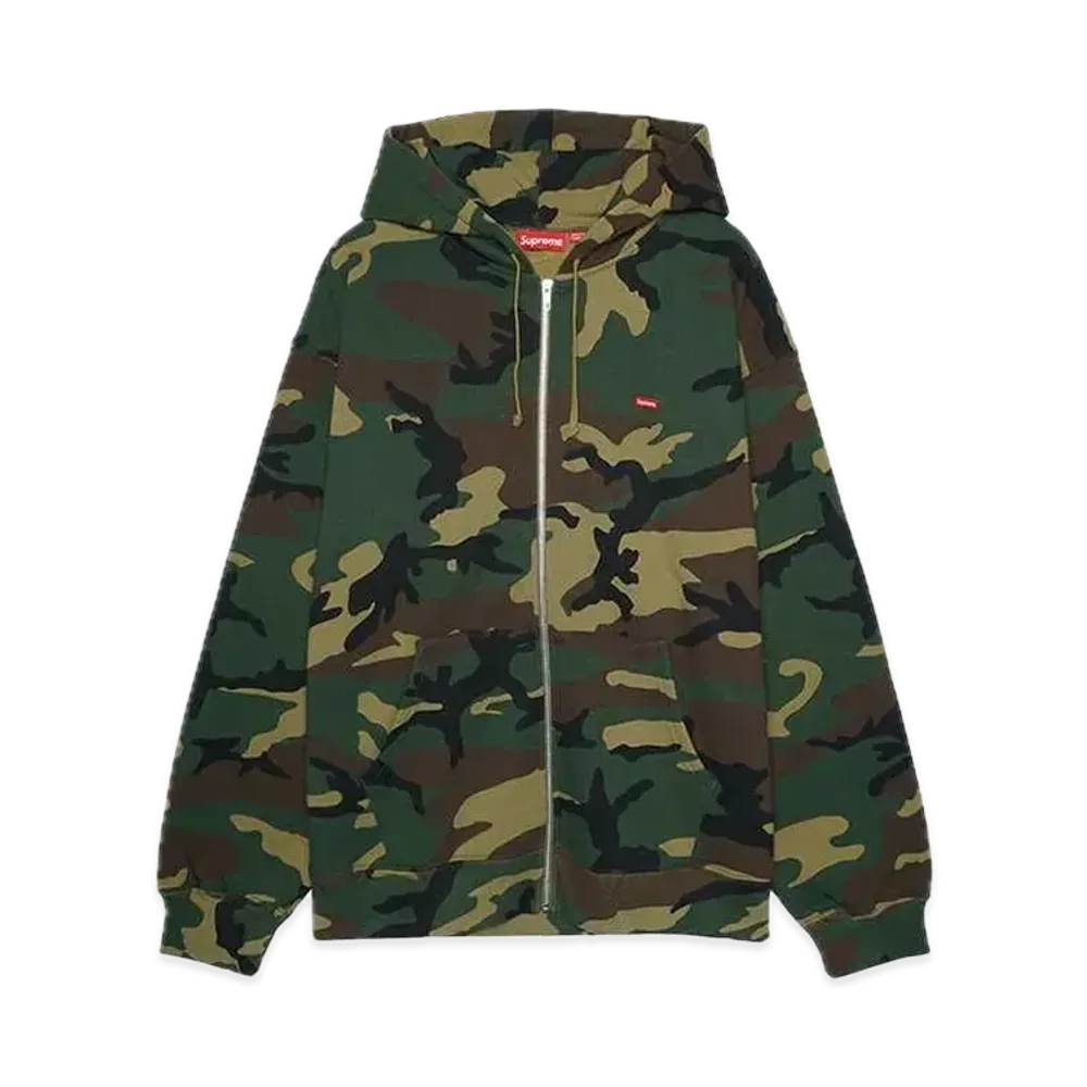 Supreme Small Box Zip Up Hooded Sweatshirt "Woodland Camo"
