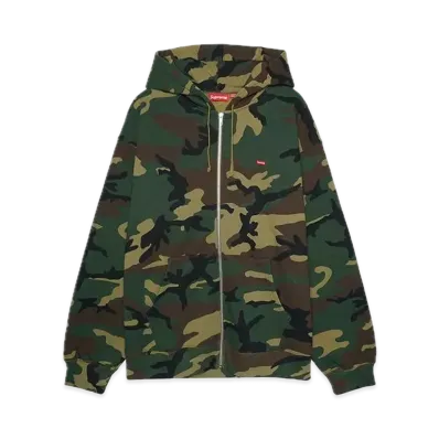 Supreme Small Box Zip Up Hooded Sweatshirt "Woodland Camo"
