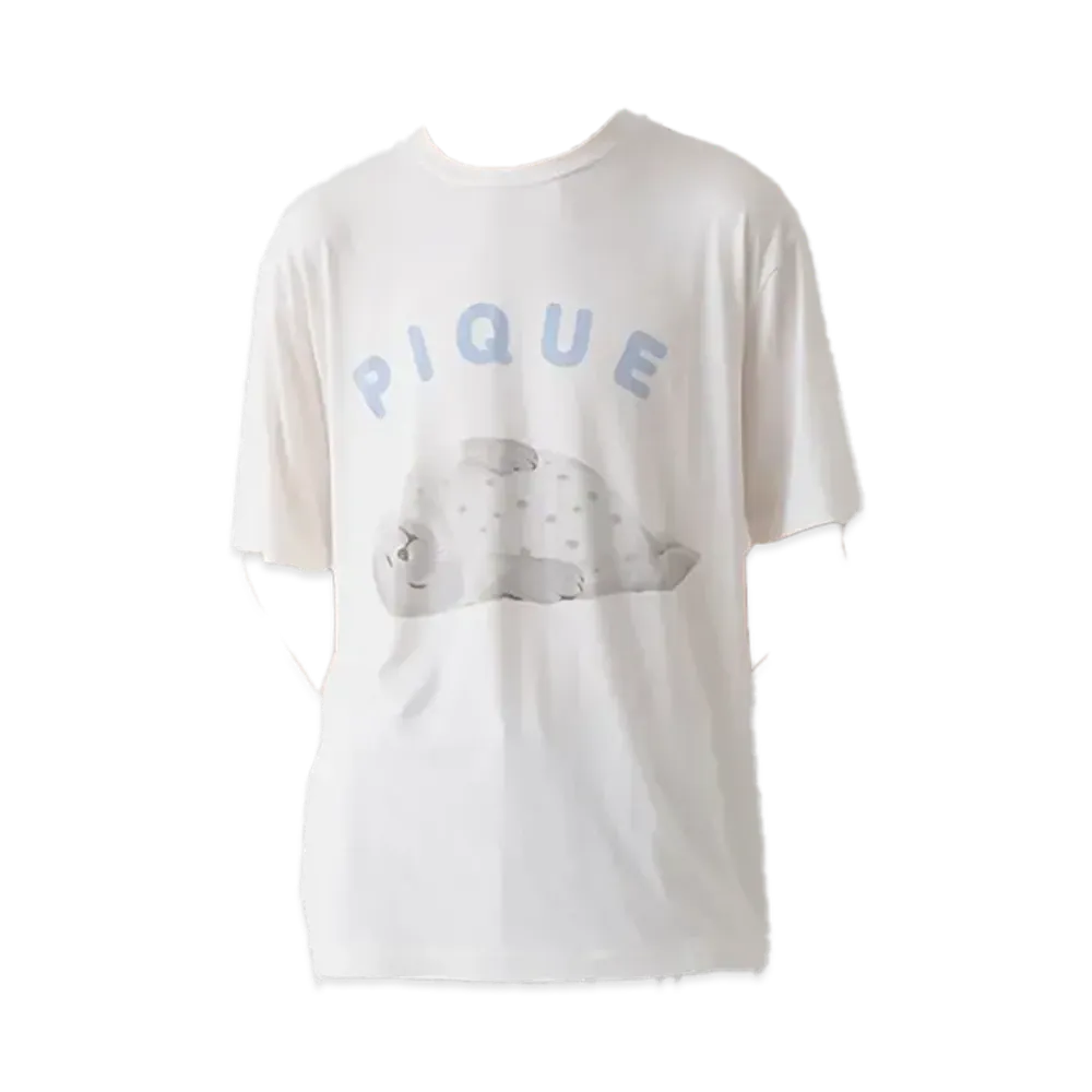 GELATO PIQUE Homme Cool Sensation To The Touch Seal One-Point T-Shirt "Off White"