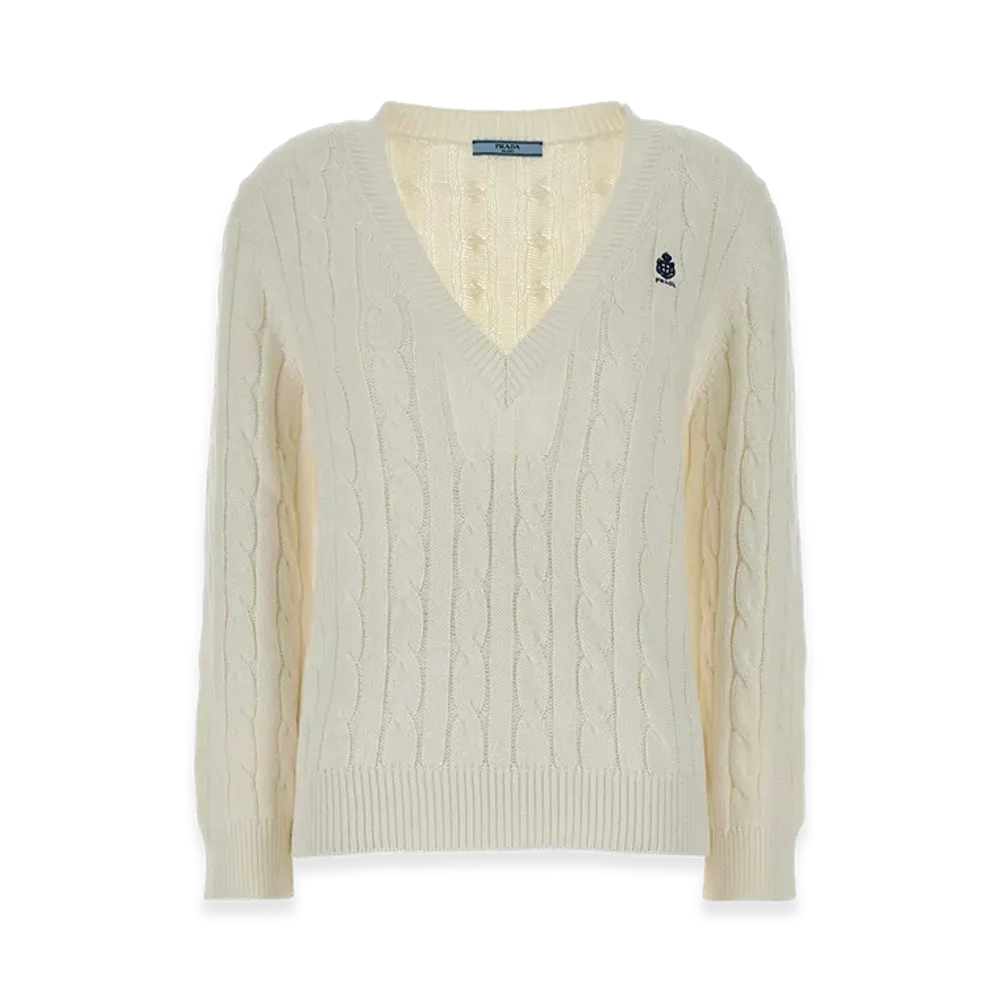 PRADA Wonen's Cotton Sweater "White"