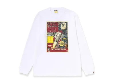 A BATHING APE Bape Lunar Travel Poster Ls Tee "White"