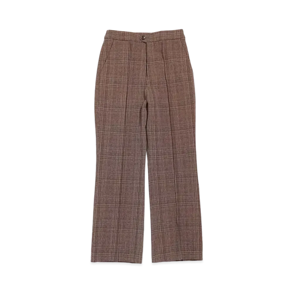 Needles C.S. LEISURE PANT - PE/R/PU BRUSHED PLAID (FOR WOMEN) "Bordeux"