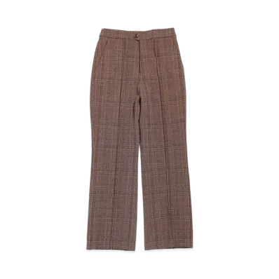 Needles C.S. LEISURE PANT - PE/R/PU BRUSHED PLAID (FOR WOMEN) "Bordeux"