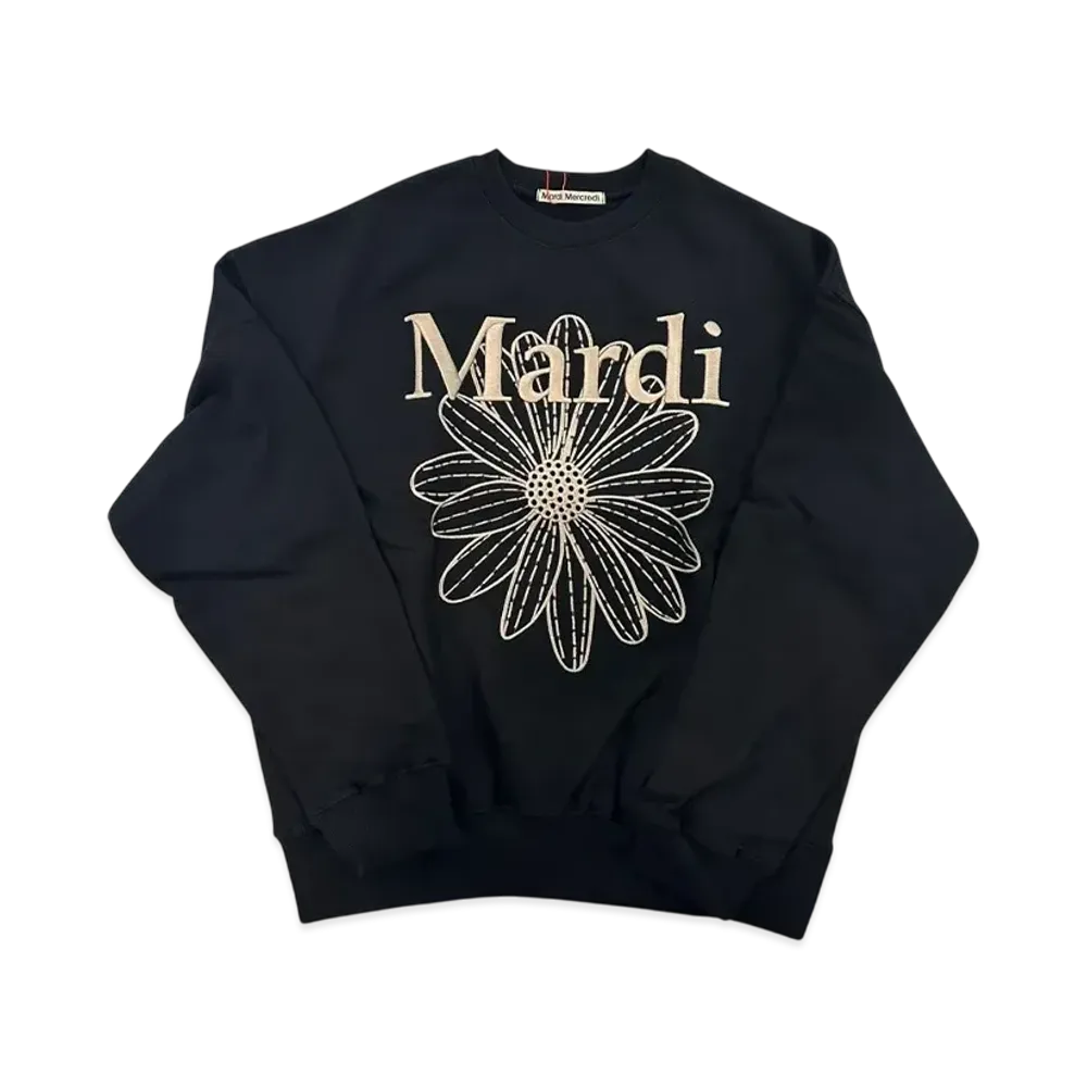 Mardi Mercredi Sweatshirt Flowermardi Needlework "Black Beige"
