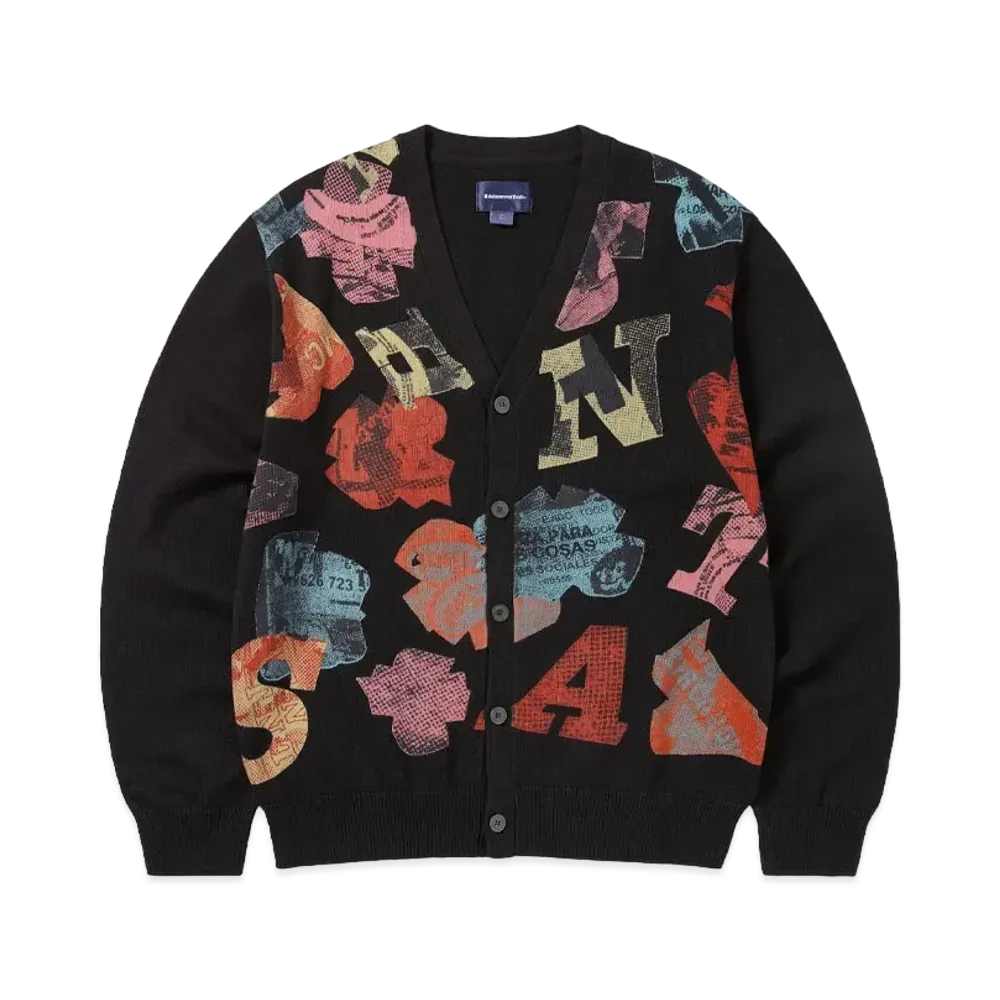 thisisneverthat Broken Logo Cardigan "Black"