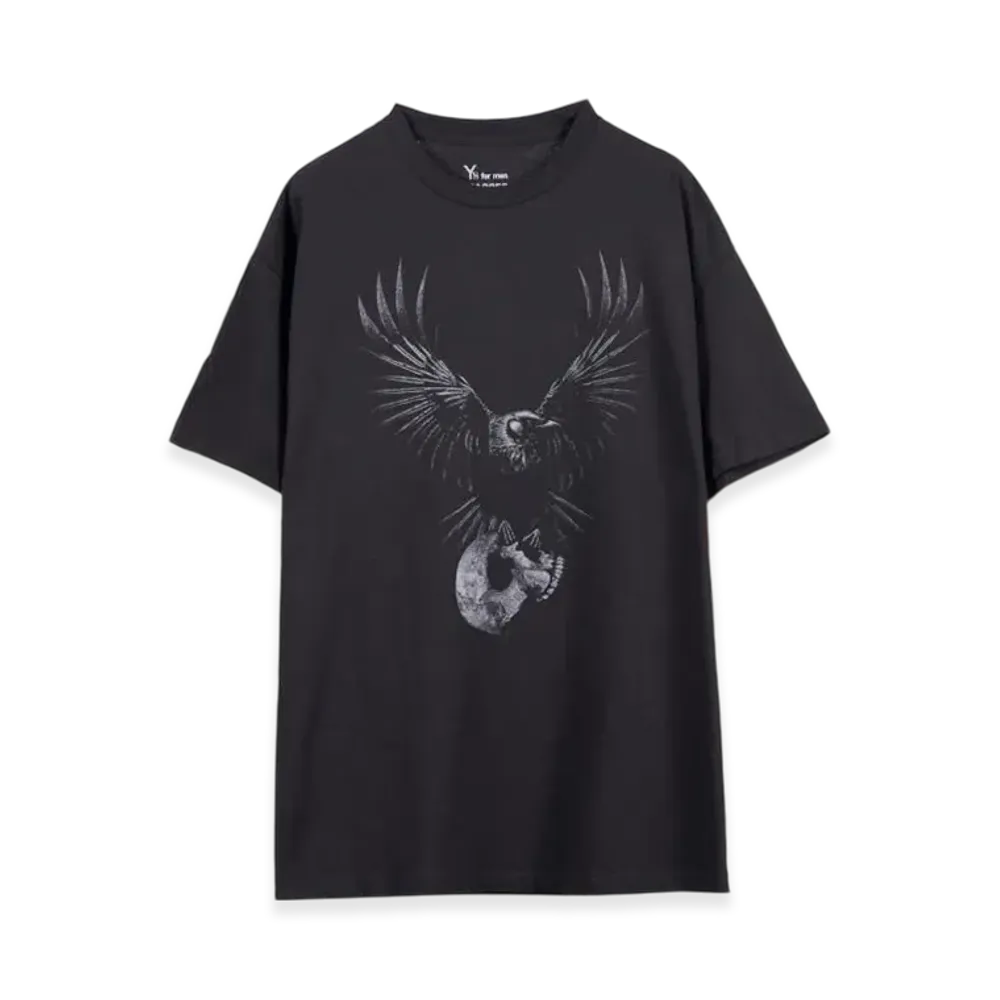 MASSES x Y's for men Round Neck Short Sleeve T D-2 "Black"