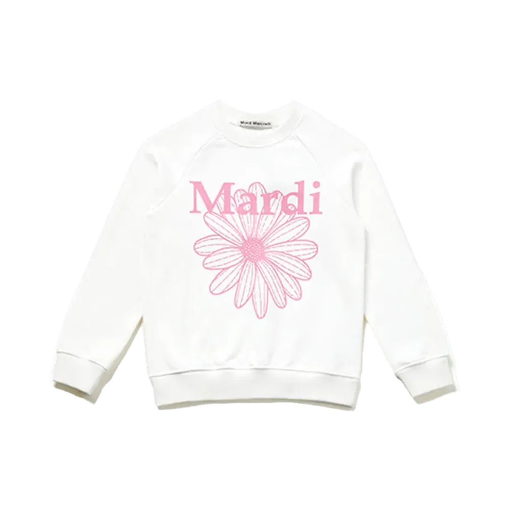 Mardi Mercredi Kids Sweatshirt Flowermardi "White/Pink"