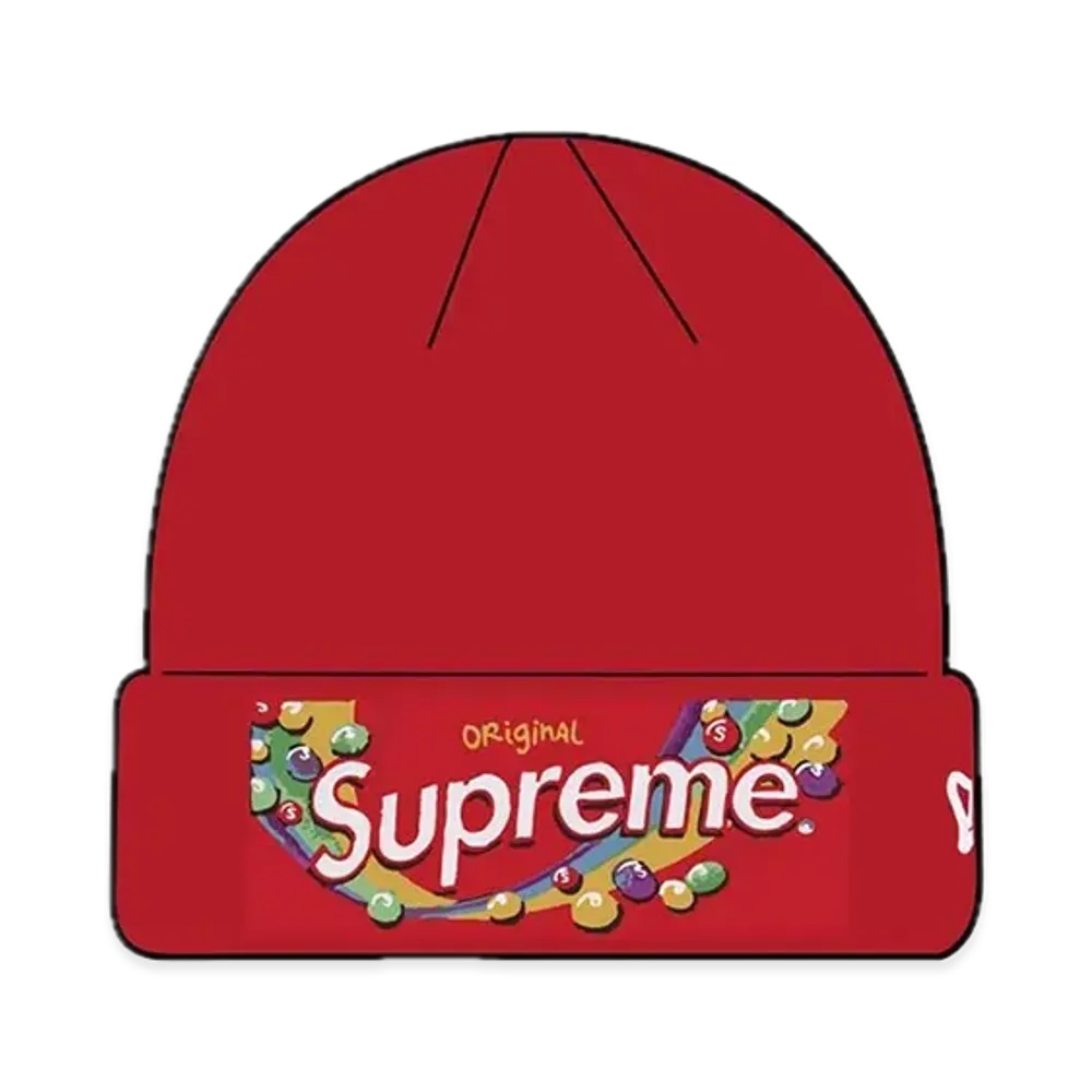Supreme x Skittles x New Era Beanie "Red"