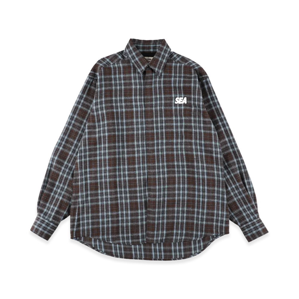 WIND AND SEA Cozy Airflow Check Shirt "Brown"
