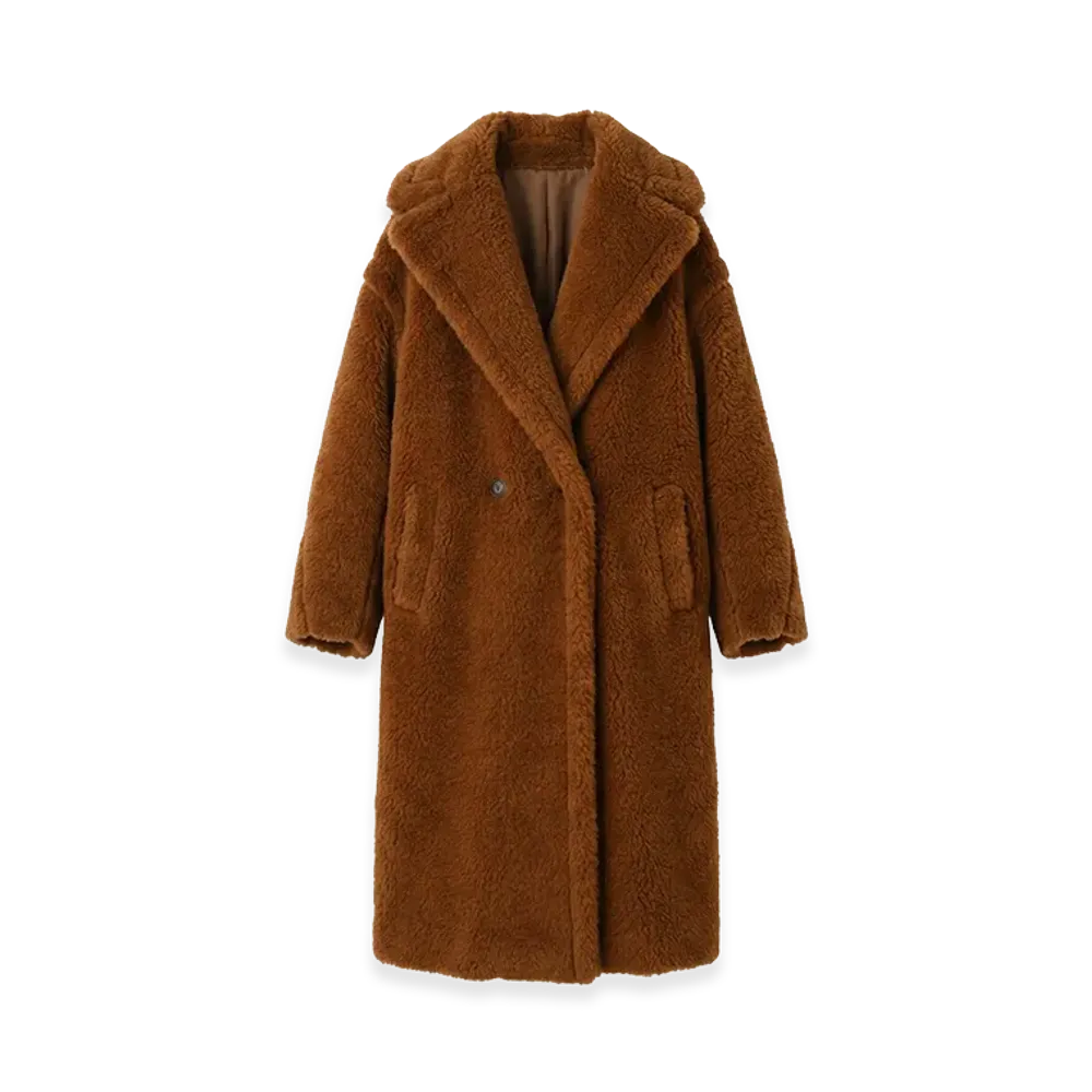 Max Mara Women's Tedgirl Teddy Bear Long Coat "Marron Bronze"