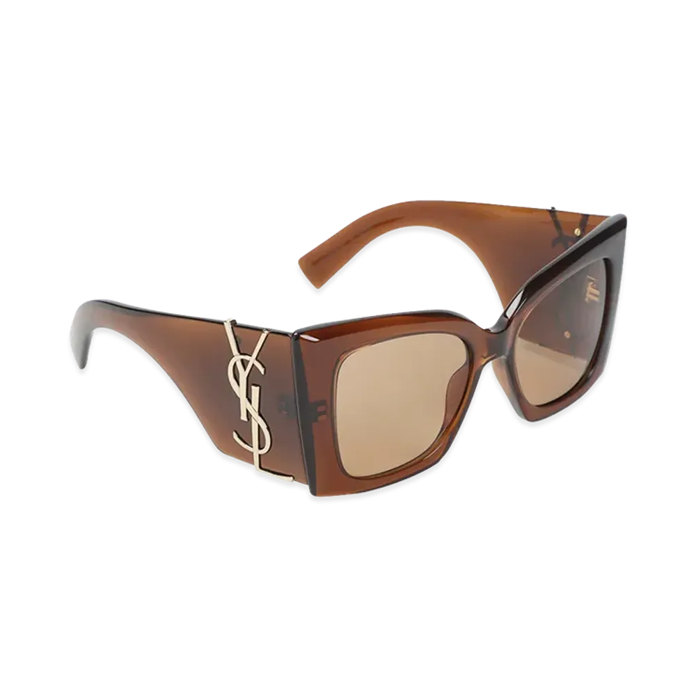 Saint Laurent Women's "Sl M119 Blaze Crystal" Cat-Eye Sunglasses "Brown"