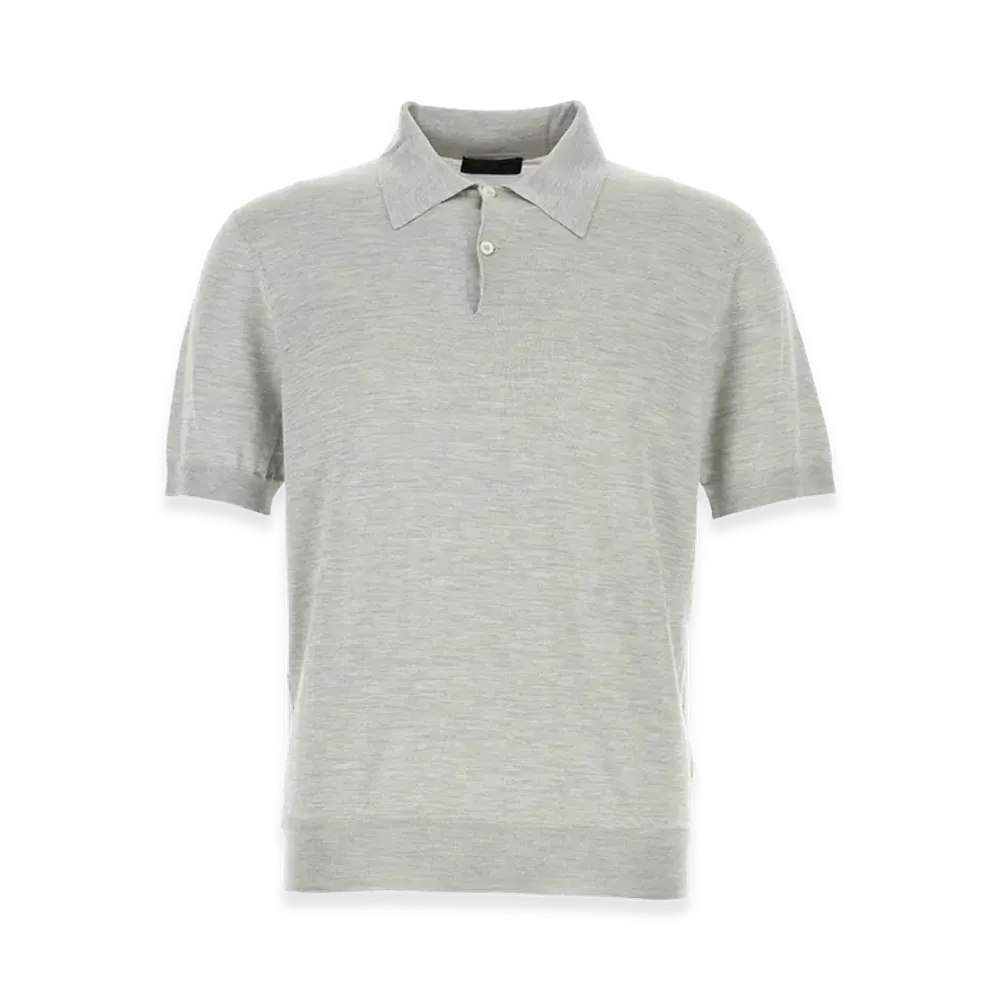 PRADA Silk Polo Shirt "Grey"